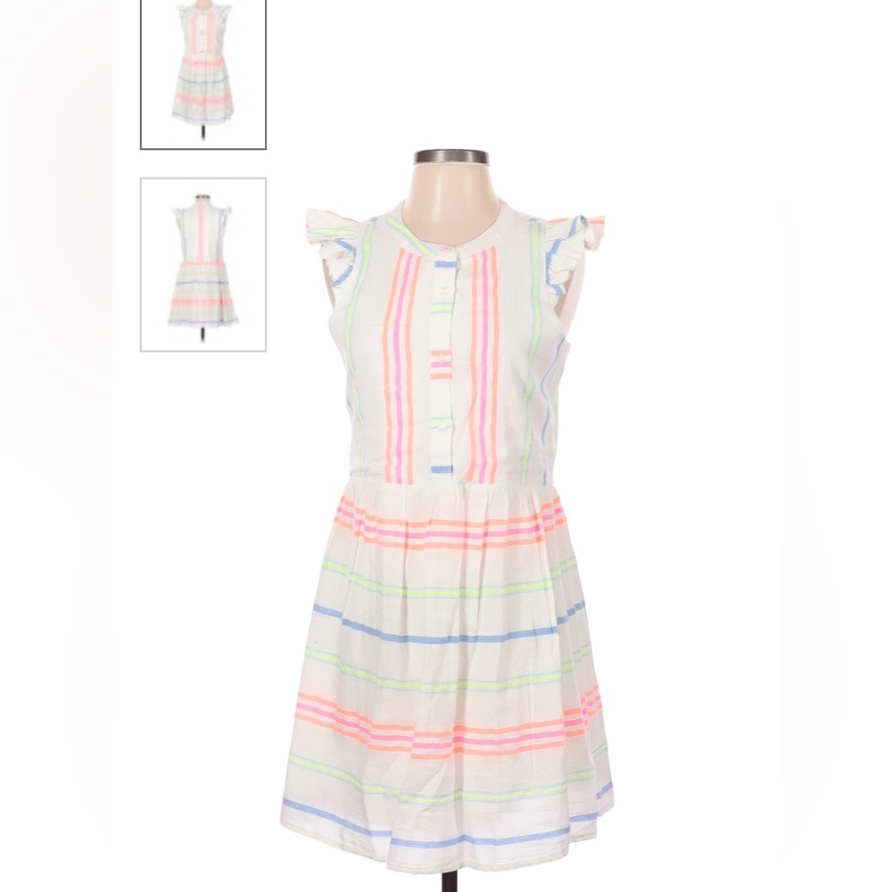Vineyard Vines Multi Stripe Dress White Cap Size 2 Neon Colorful